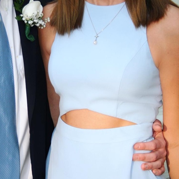 NBD x The Naven Twins Light Blue High Neck Cut Out Dress - Picture 5 of 5